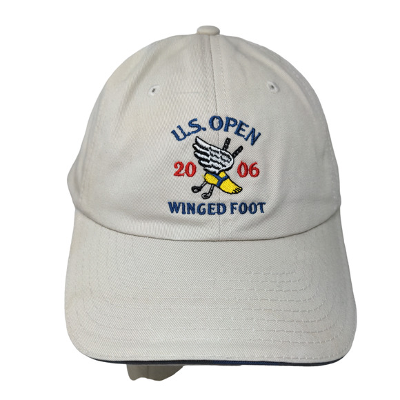 USGA Men's 2006 U.S. Open Winged Foot Slideback Hat Tan Adjustable Embroidered - Picture 1 of 13